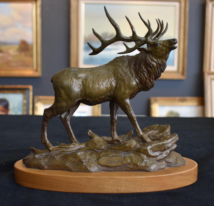 Clark Bronson Figurative Sculpture - "Wapiti"  Elk
