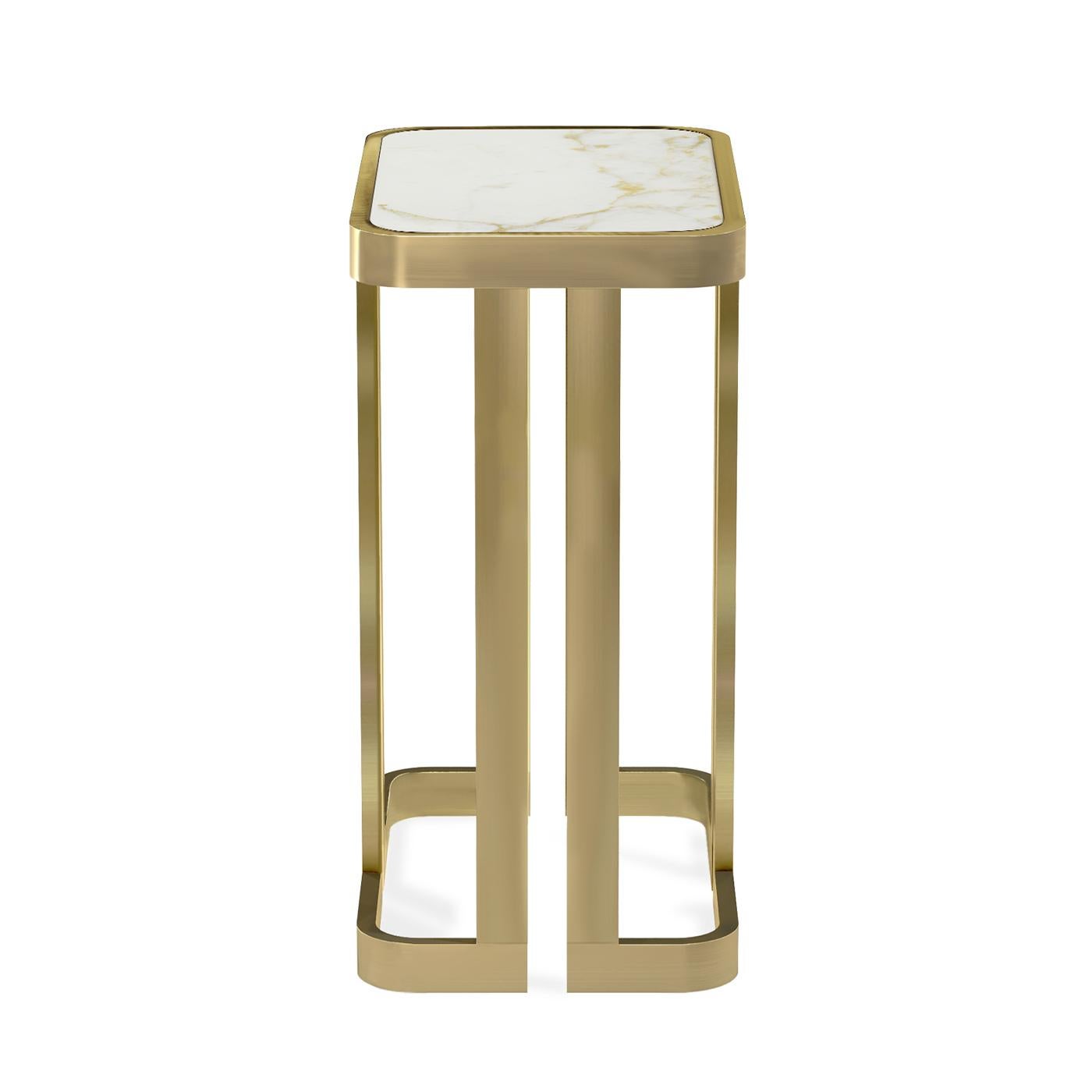 Clark Brushed Brass and Marble Side Table by Studio 63 1