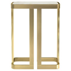 Clark Brushed Brass and Marble Side Table by Studio 63