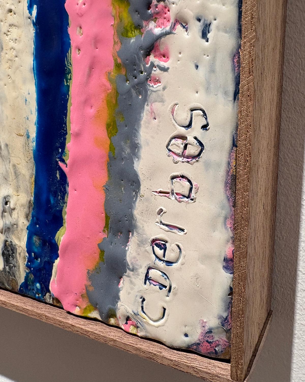 Curves I (Frank Stella Inspired Abstract Line Painting in Encaustic on Panel) For Sale 7