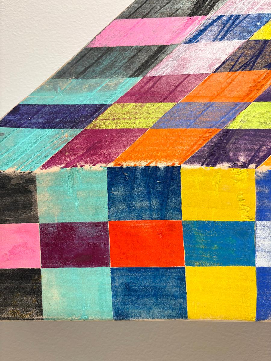 Space Drawing (Frank Stella Inspired Abstract Geometric Wood Wall Sculpture) For Sale 1