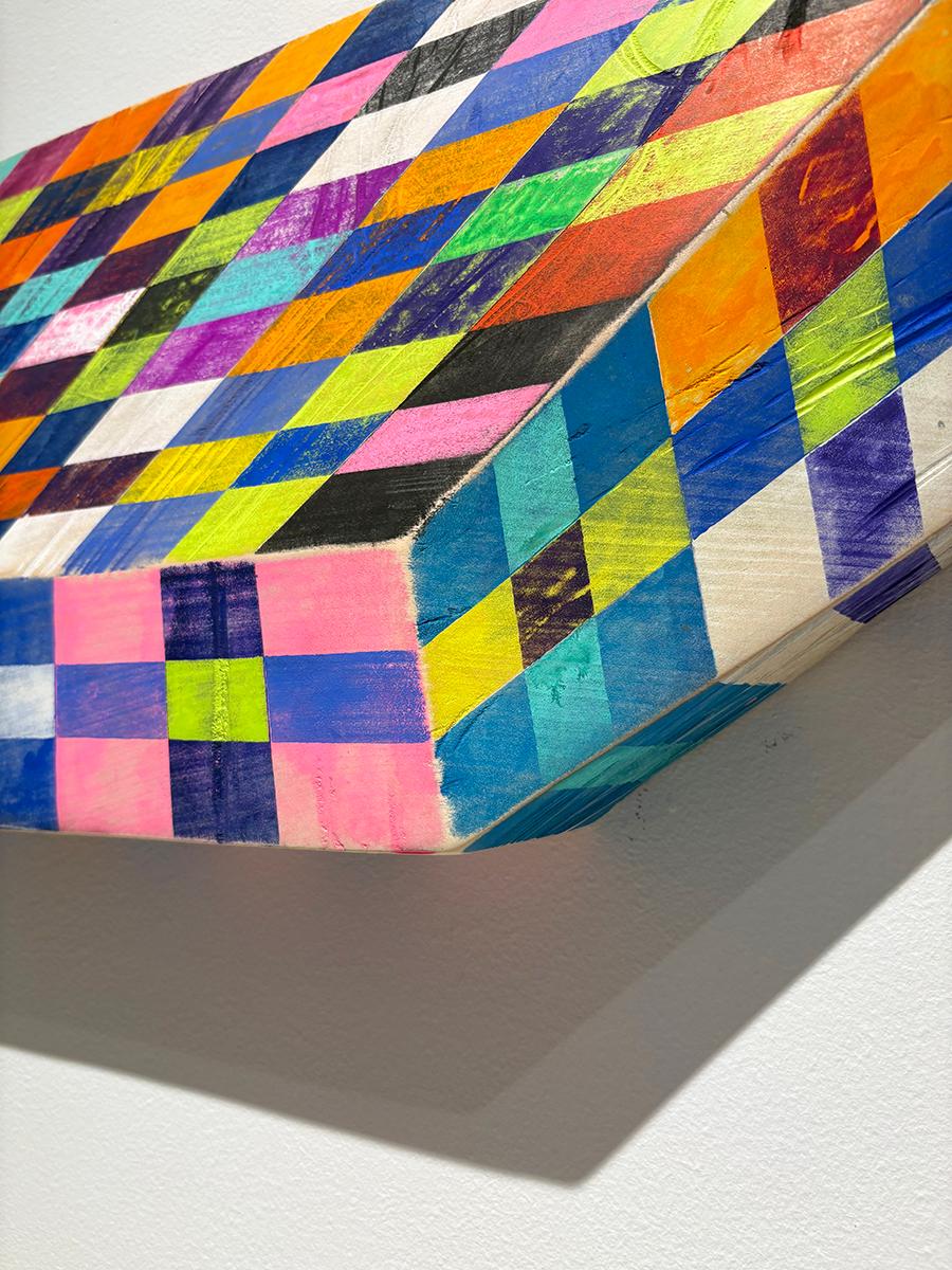 Space Drawing (Frank Stella Inspired Abstract Geometric Wood Wall Sculpture) For Sale 3