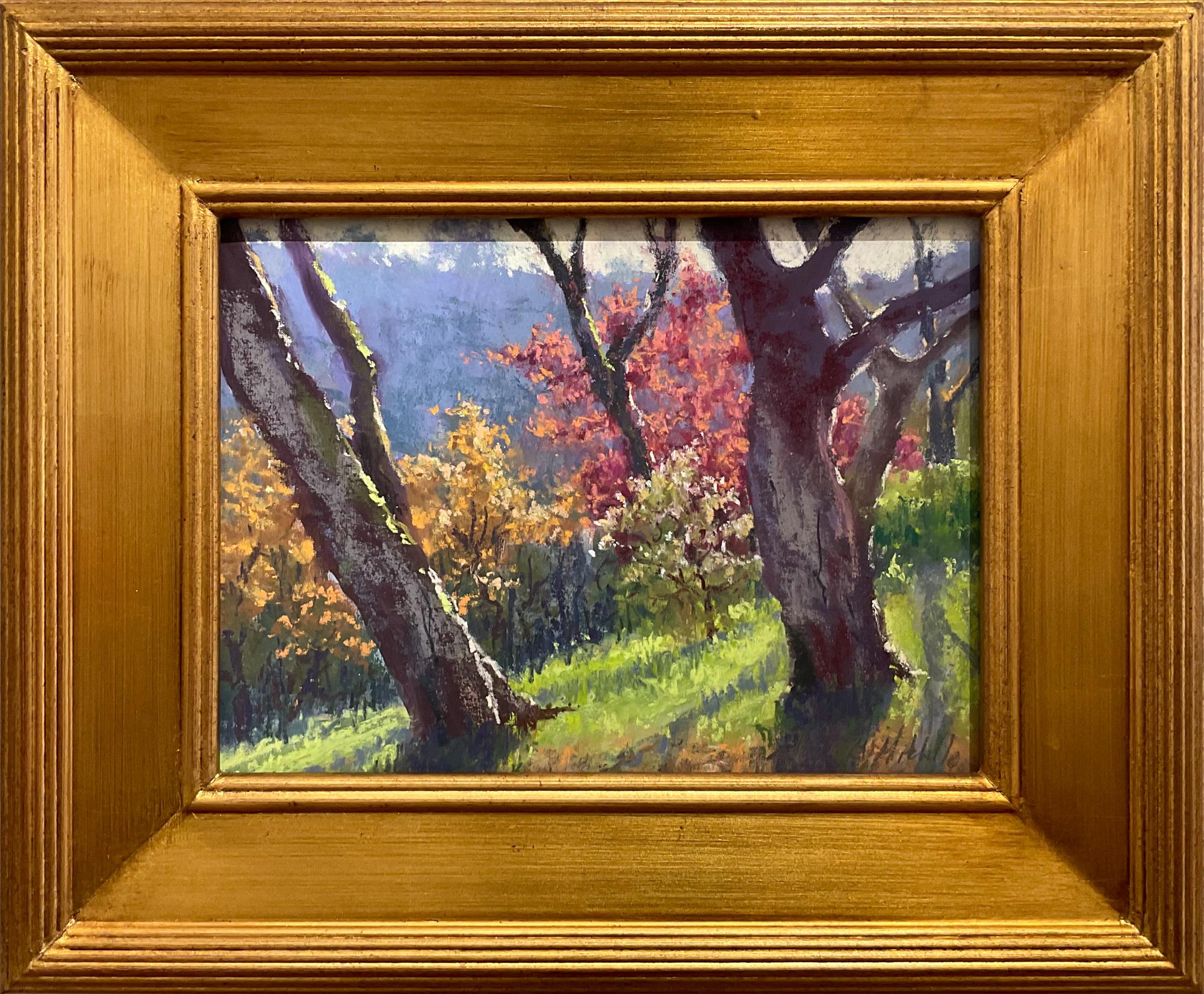 "Backlit Beauty" A sparkling landscape pastel painting by Clark Mitchell