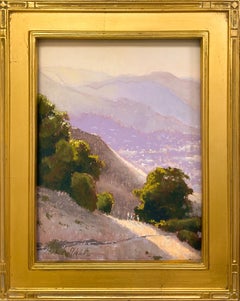 "Hiking" A serene pastel painting of hiking trail by Clark Mitchell