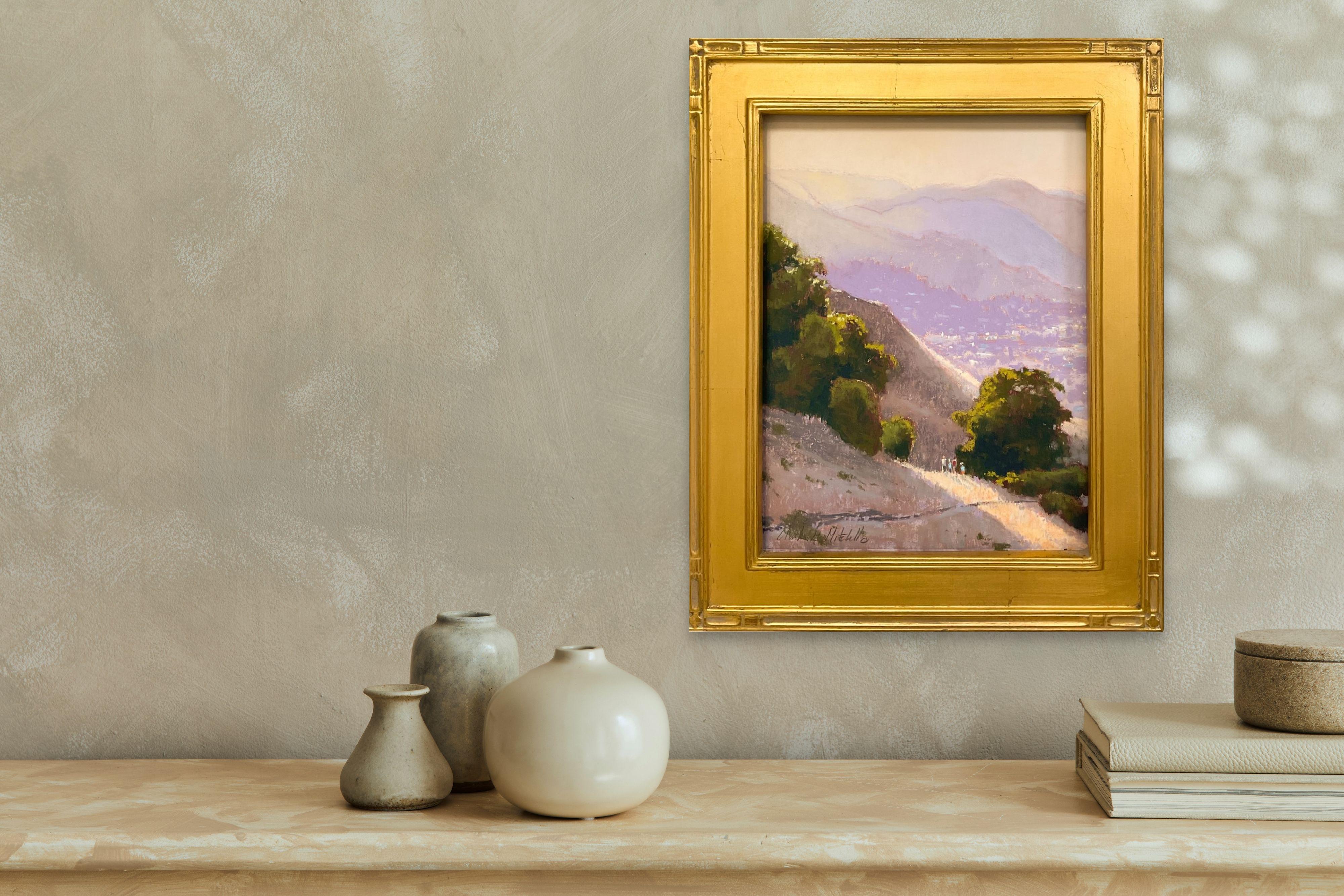 „Hiking“ Ein ruhiges Pastellgemälde eines Wanderpfads von Clark Mitchell im Angebot 2