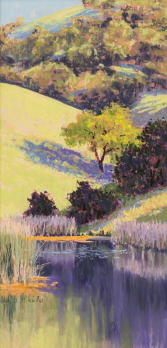 "New Pond" A Pastel Painting of a Sublime Pond by Clark Mitchell
