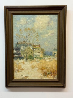 Antique Clark S Marshall (1860-1944) Landscape of House by the beach