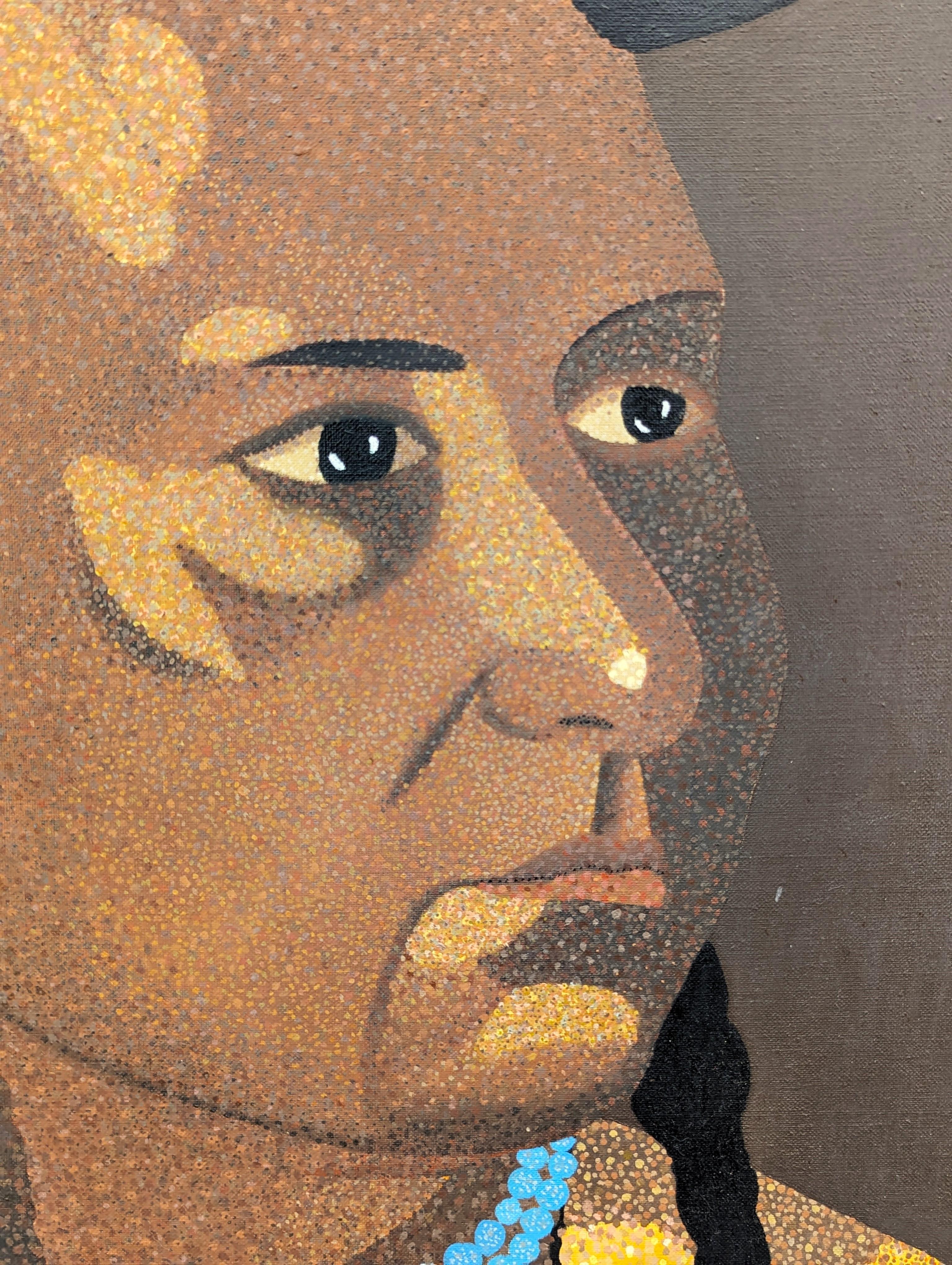 Portrait figuratif moderne de figure amérindienne « Chef Joseph »  en vente 3