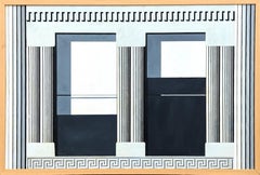 "Classical Windows" Modern Grey and Black Toned Architectural Façade Painting
