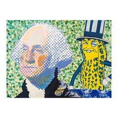 "M. Peanut, George et Double Native" Peinture contemporaine de la culture populaire