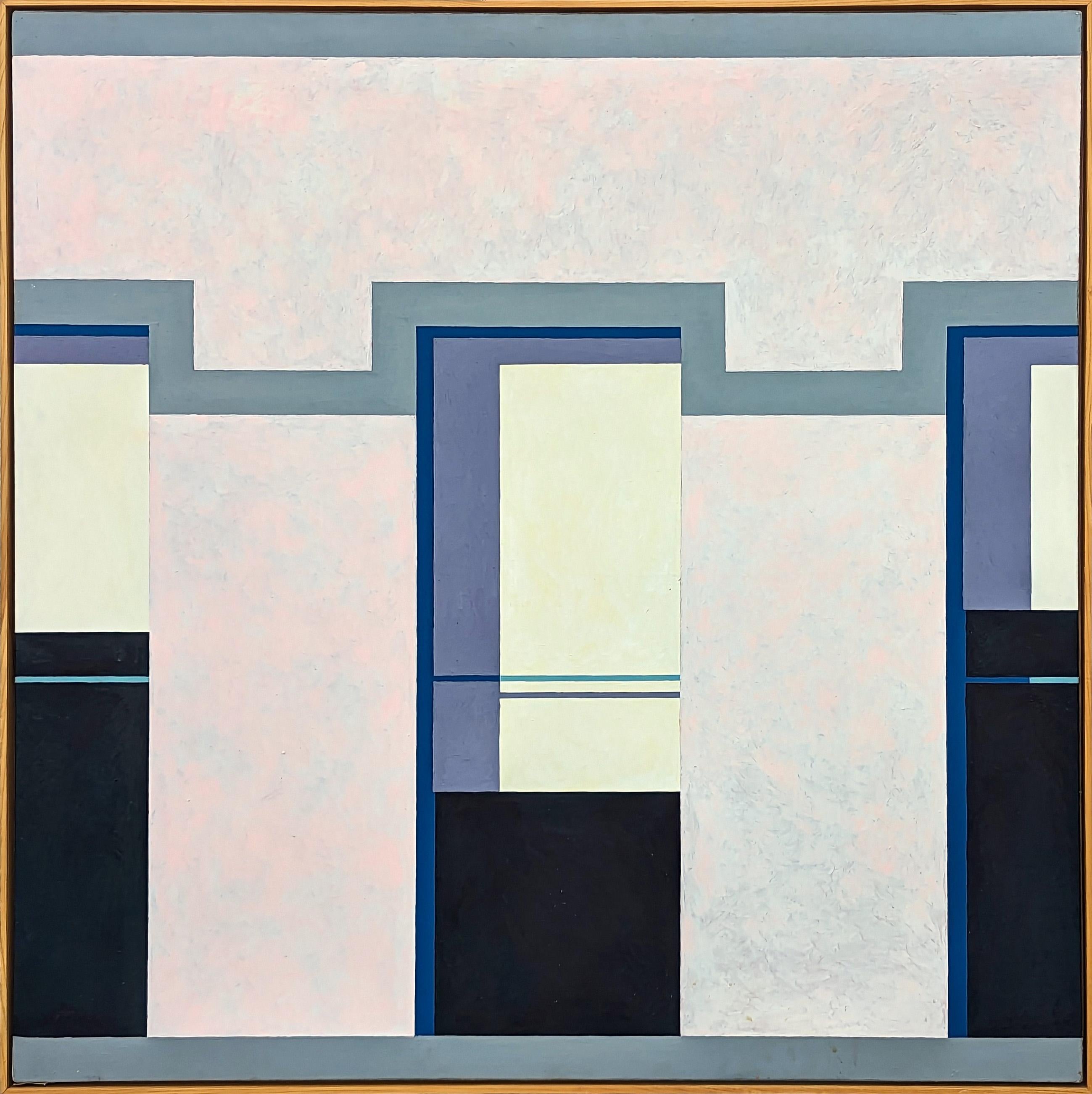 "Proyecto Ventanas" Pintura arquitectónica moderna en tonos rosa pastel y amarillo