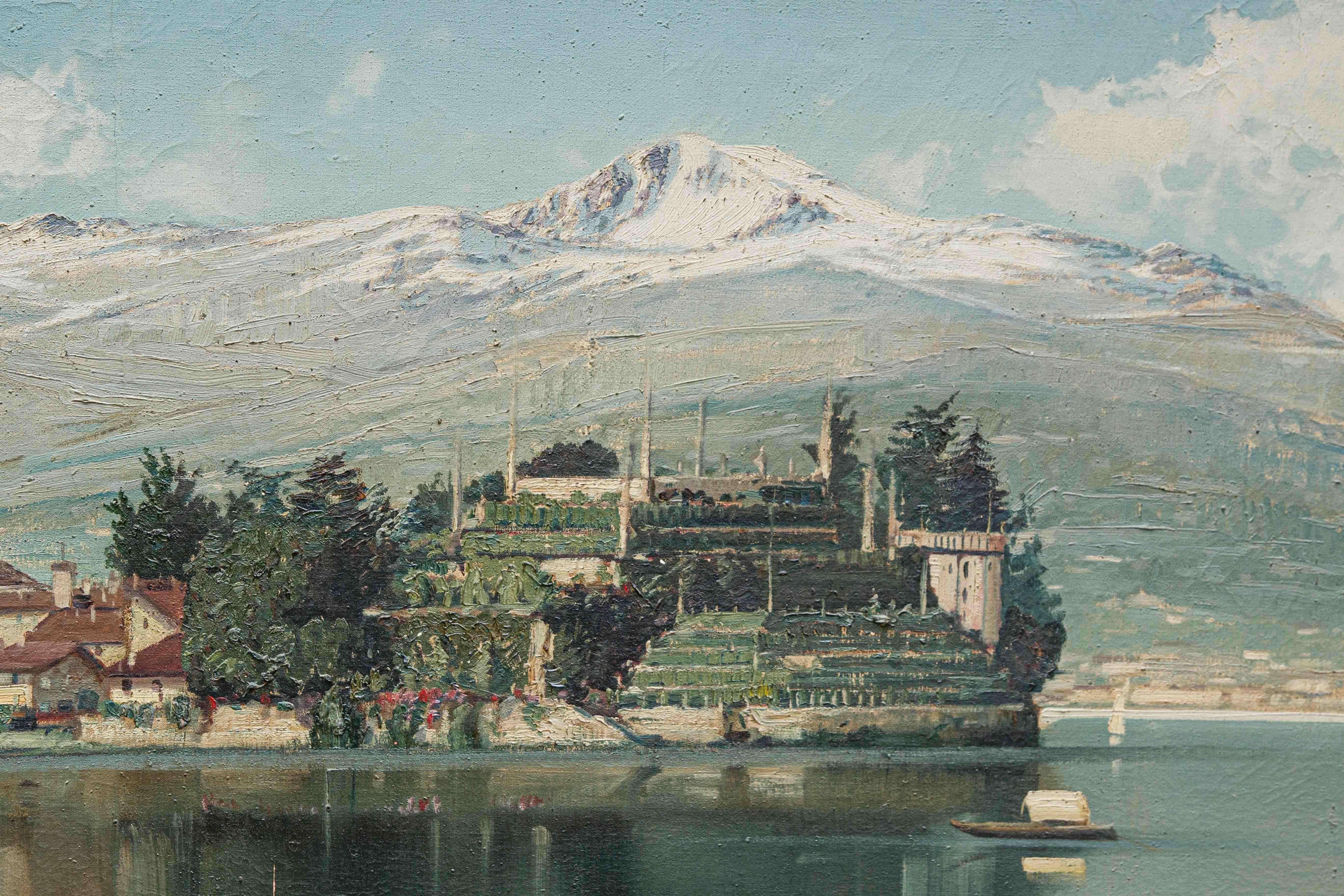  View of Isola bella on Lake Maggiore canvas by Clark Van Clemenson  For Sale 2
