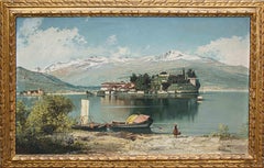 Vintage  View of Isola bella on Lake Maggiore canvas by Clark Van Clemenson 