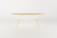 Clarke Industrial Coffee Oval Table Maple White