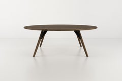 Clarke Industrial Coffee Oval Table Walnut Black