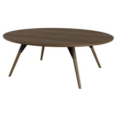 Clarke Industrial Coffee Oval Table Walnut Black