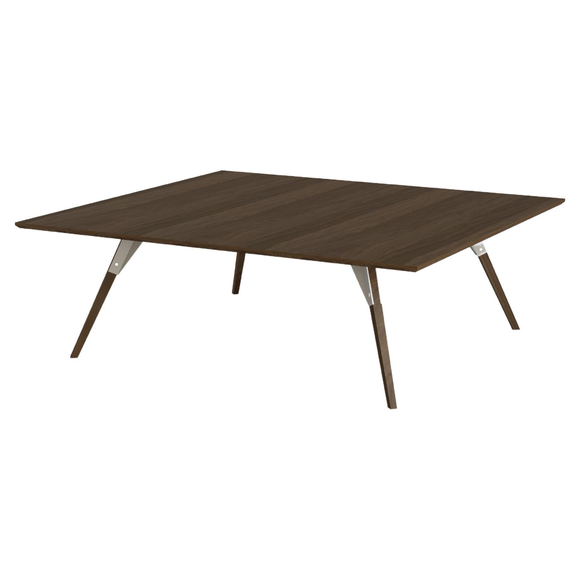 Clarke Mesa de centro industrial rectangular nogal blanco