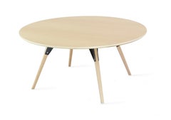 Clarke Industrial Coffee Round Table Maple Black