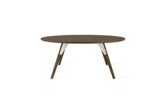 Clarke Industrial Coffee Round Table Walnut White