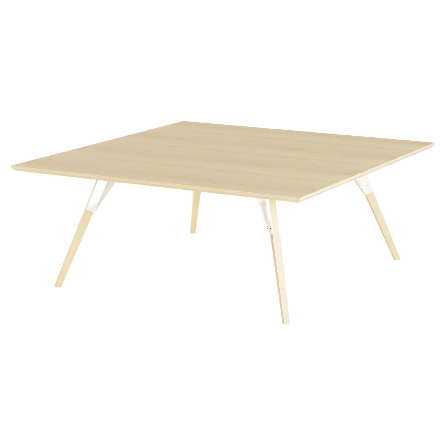 Clarke Industrial Coffee Square Table Maple White