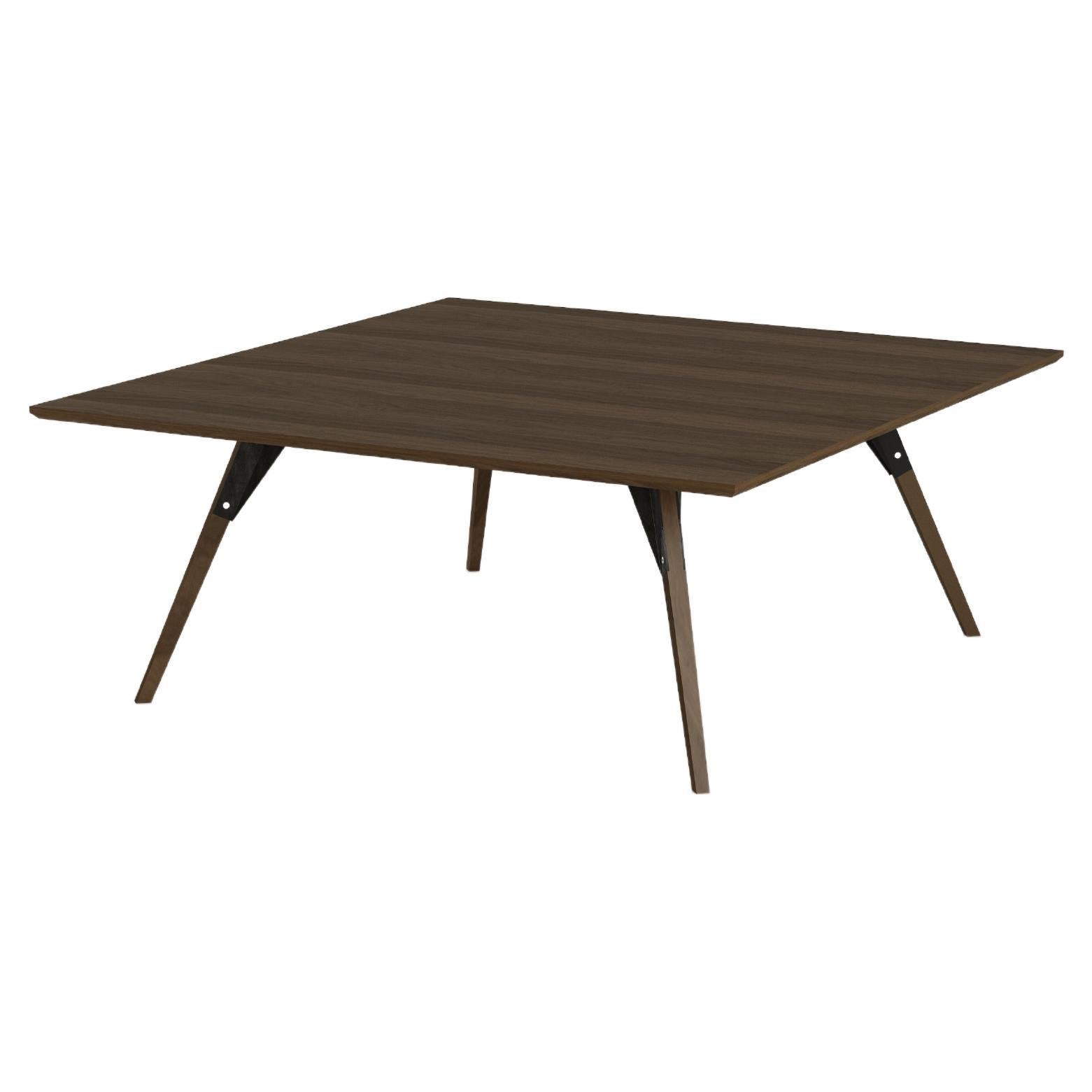 Clarke Industrial Coffee Square Table Walnut Black For Sale