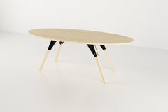 Clarke Industrial Coffee Table Oval Maple Black