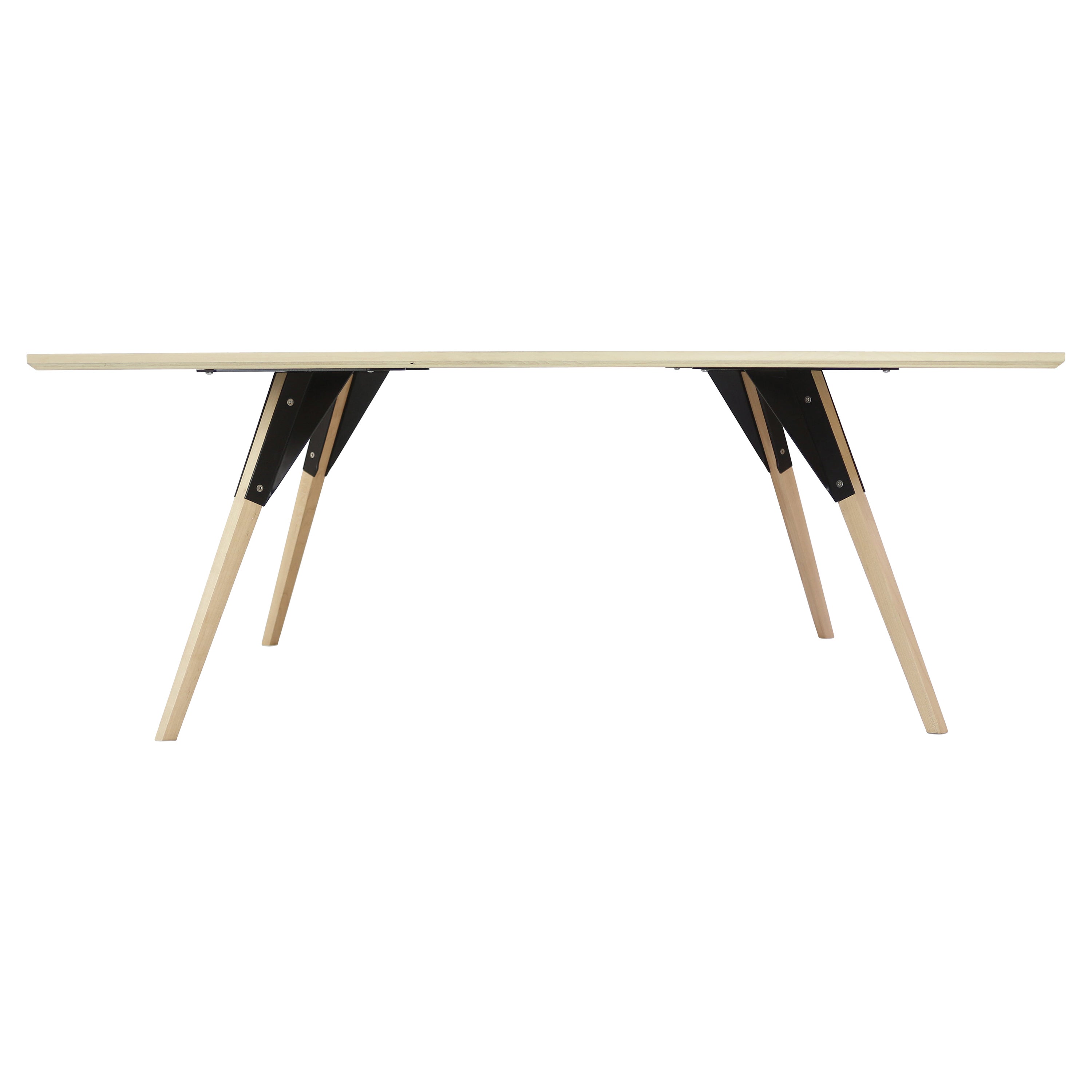 Tavolino industriale Clarke Oval Maple Black
