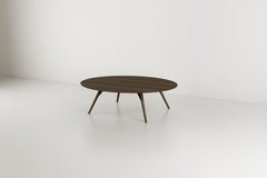 Clarke Industrial Coffee Table Oval Walnut Black