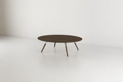 Clarke Industrial Coffee Table Oval Walnut White