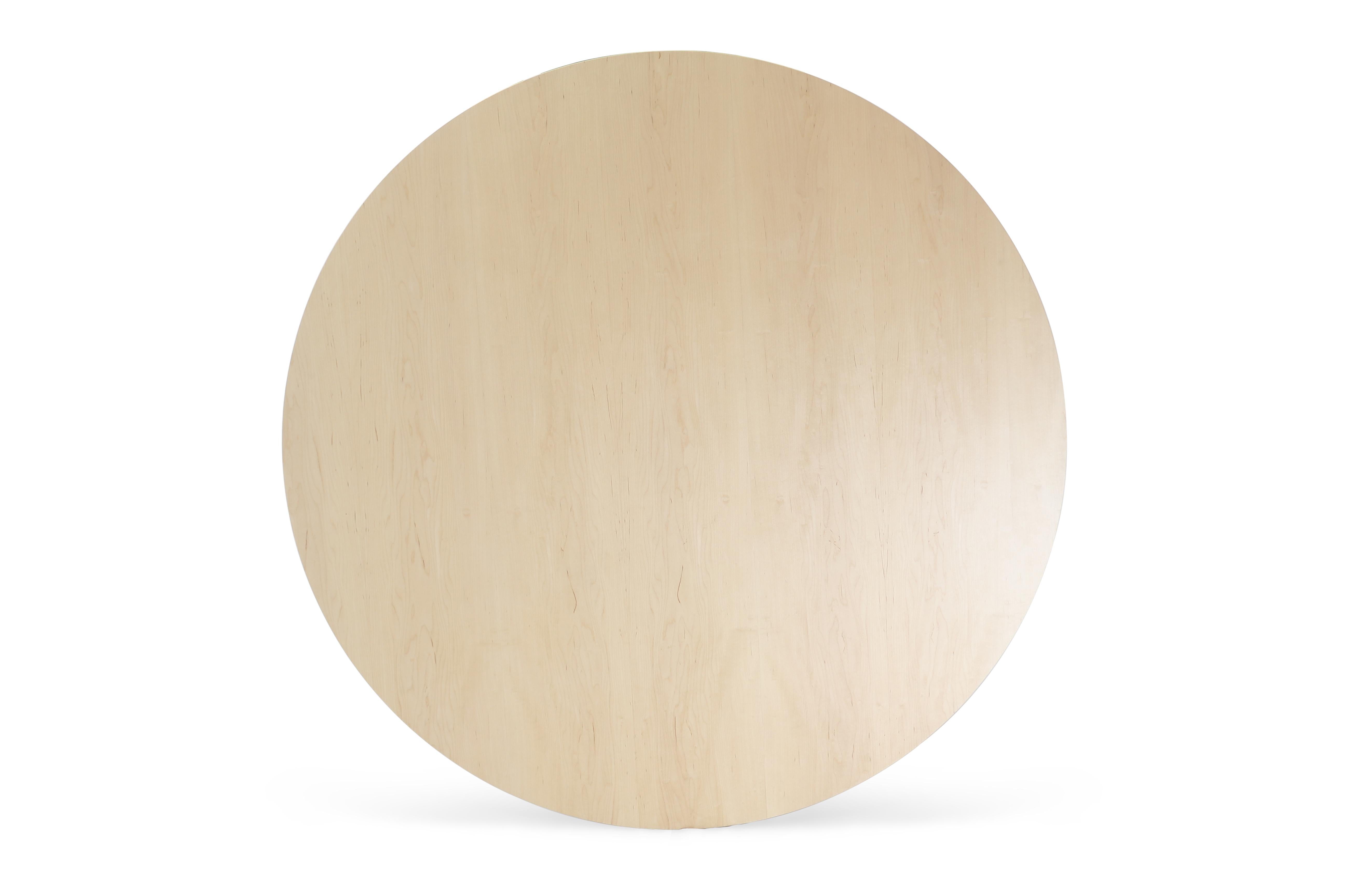 Beveled Clarke Industrial Coffee Table Round Maple White For Sale
