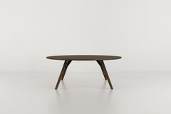 Clarke Industrial Coffee Table Round Walnut Black