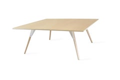 Clarke Industrial Coffee Table Square Maple White