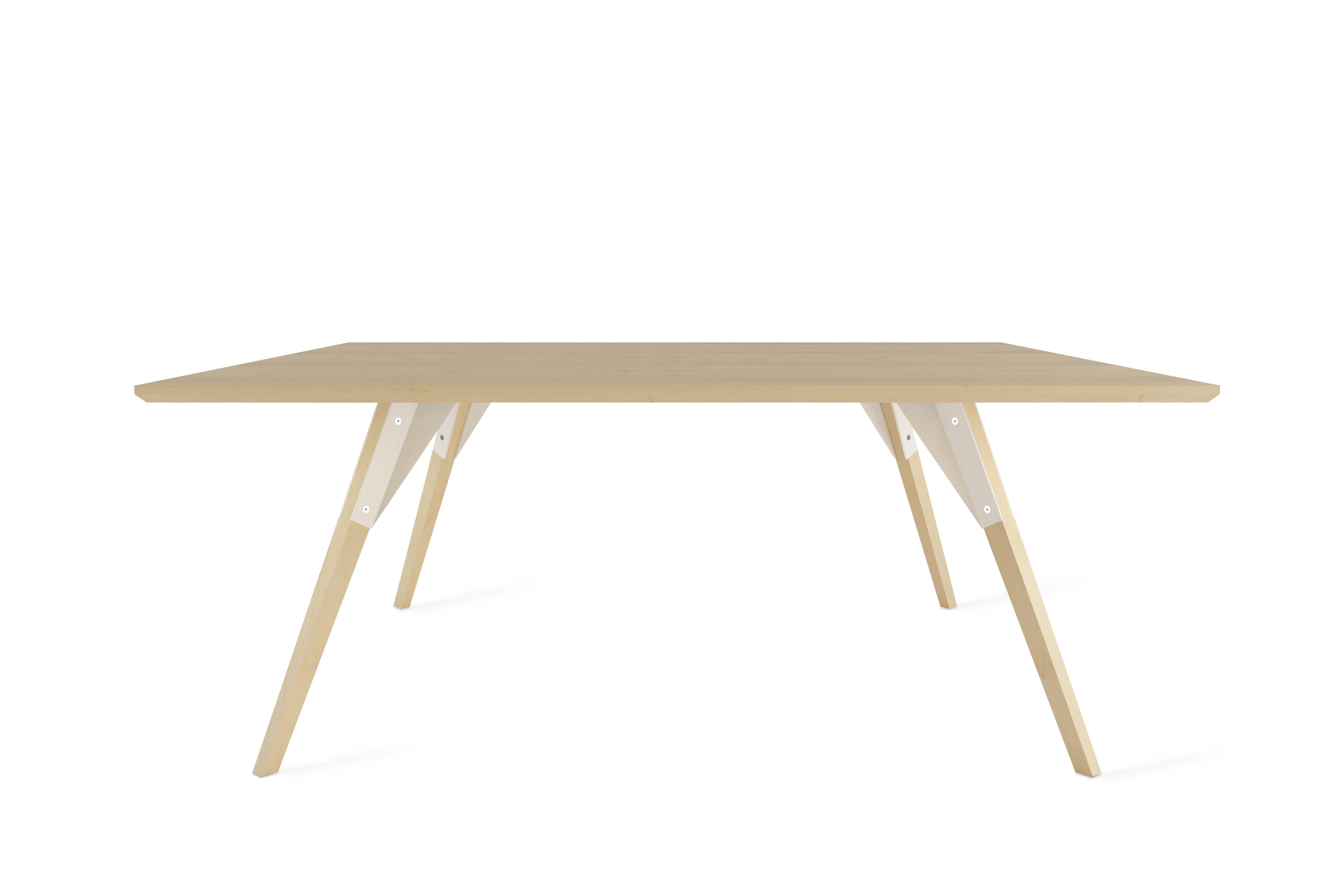 Modern Clarke Industrial Coffee Table Square Maple White For Sale