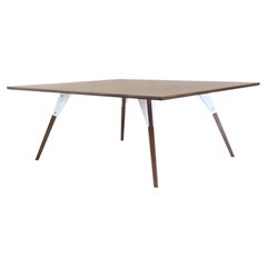 Clarke Industrial Coffee Table Square Walnut White