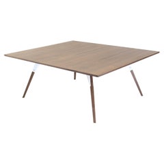 Clarke Industrial Coffee Table Square Walnut White