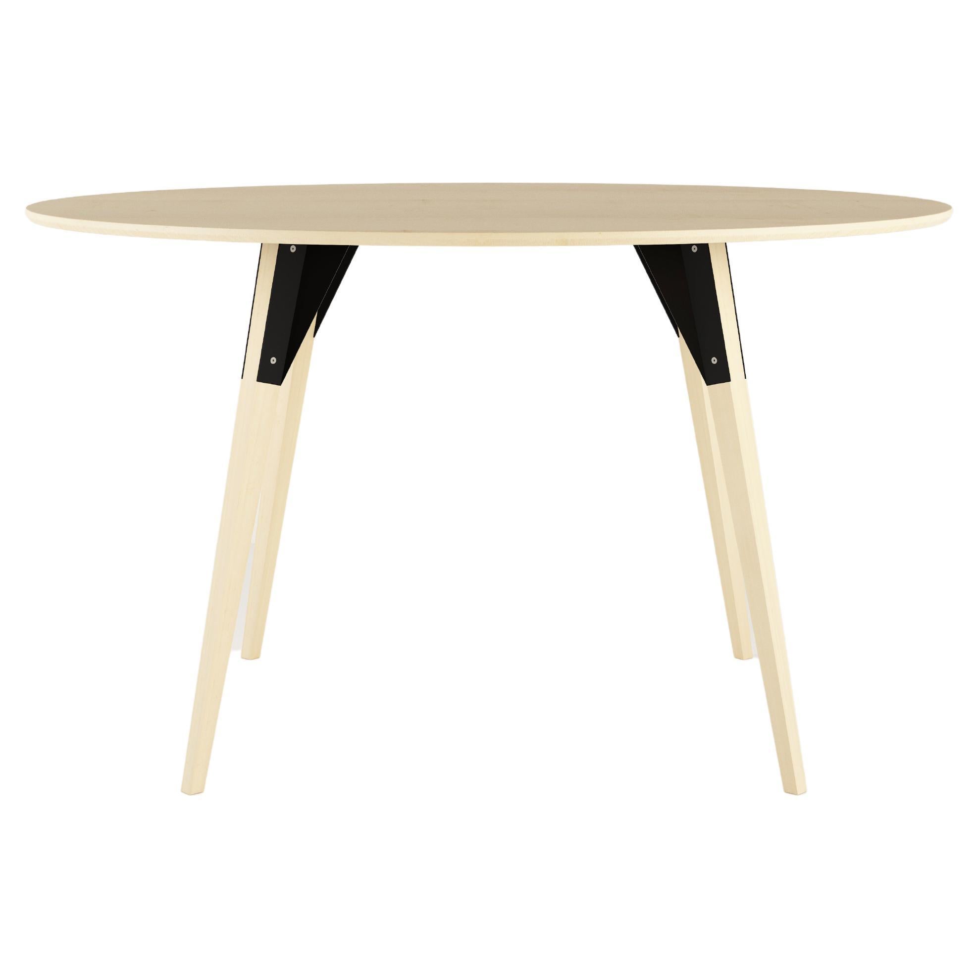 Clarke Industrial Oval Table Maple Black