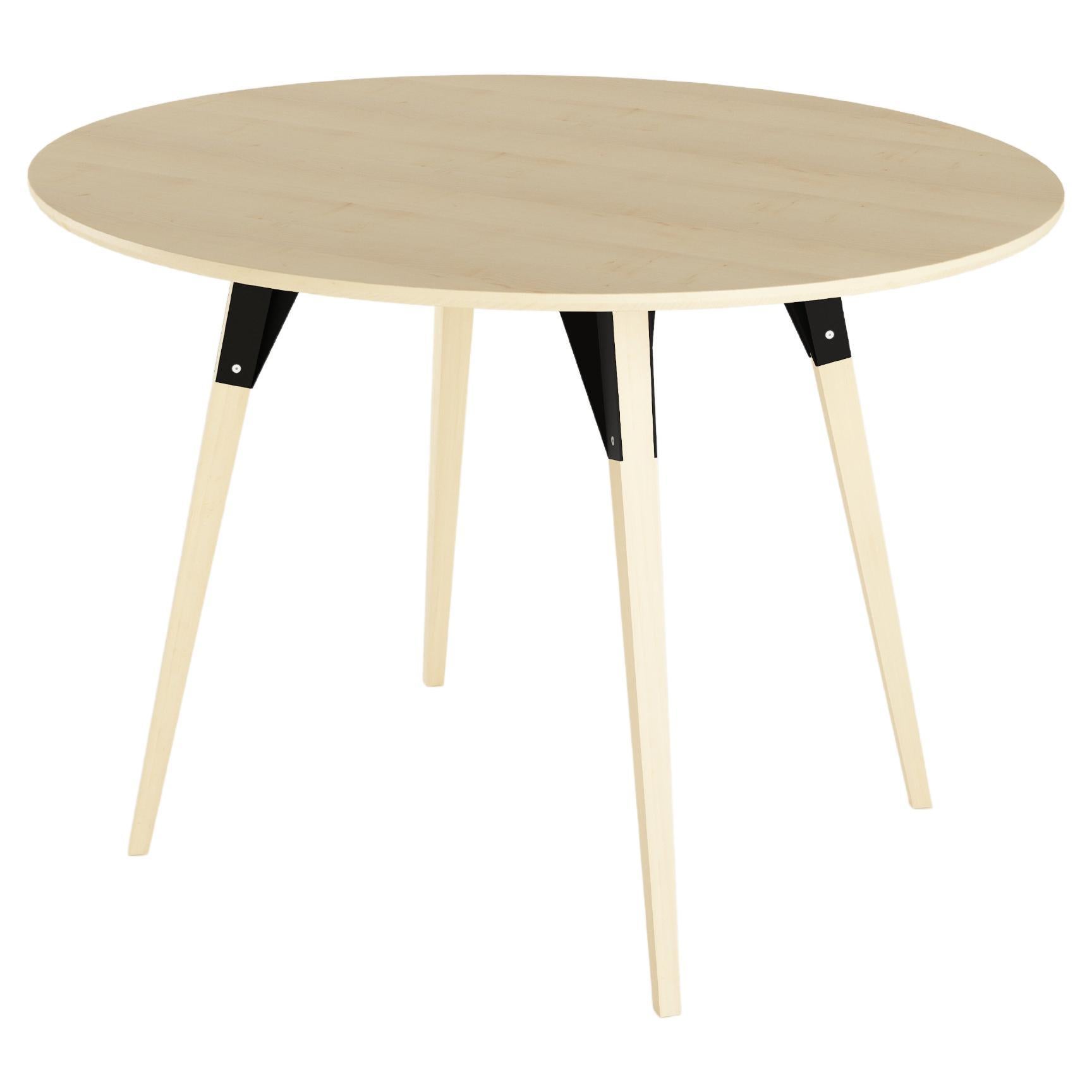 Clarke Industrial Oval Table Maple Black For Sale