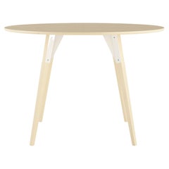 Clarke Industrial Oval Table Maple White