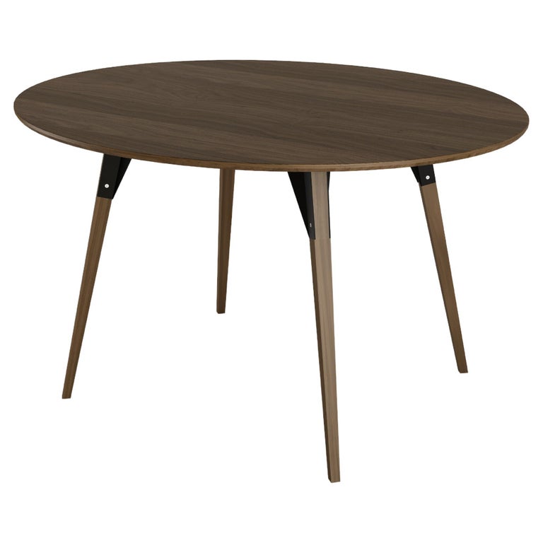 Clarke Industrial Oval Table Walnut Black For Sale at 1stDibs