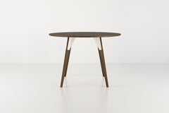 Clarke Industrial Oval Table Walnut White