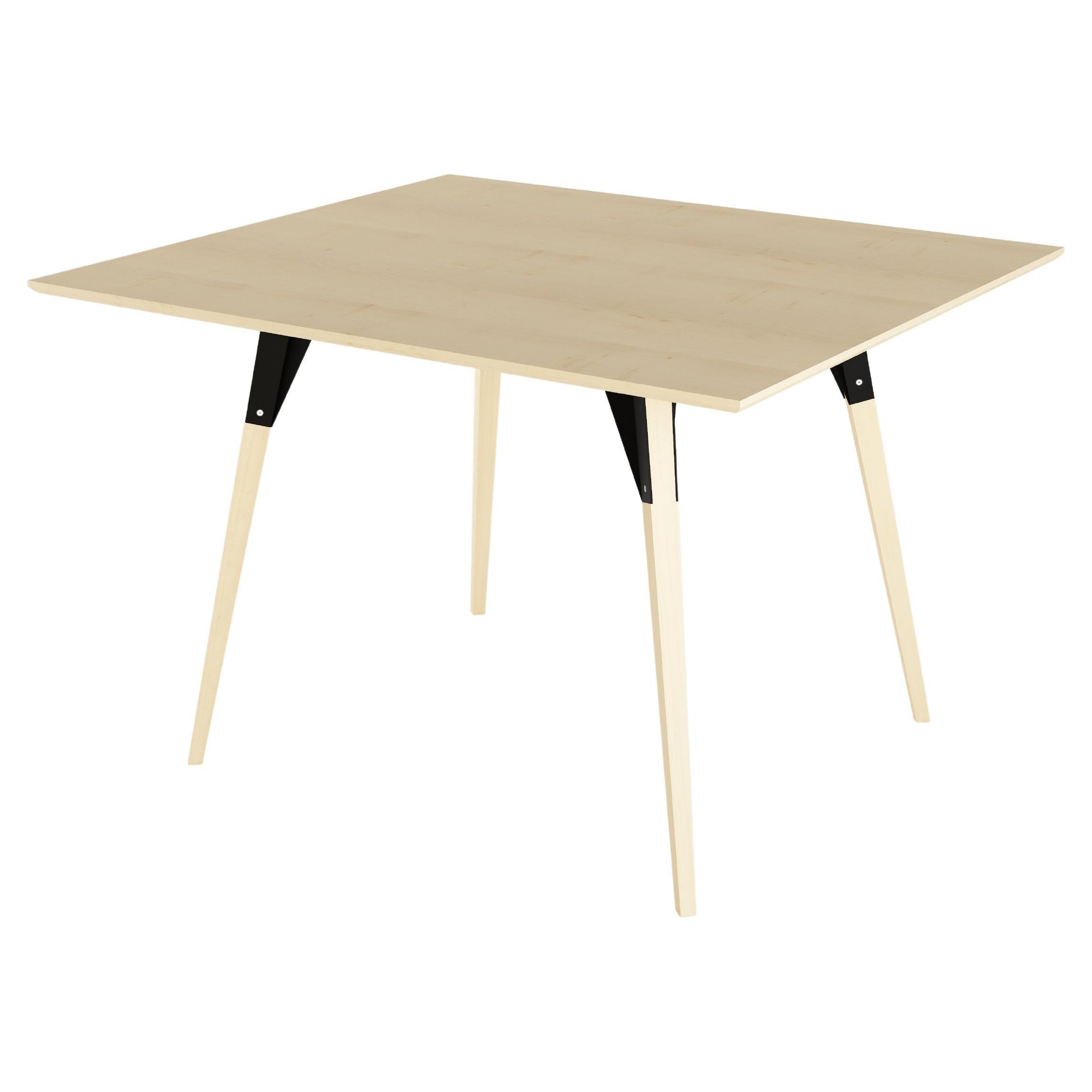 Clarke Industrial Rectangular Table Maple Black For Sale
