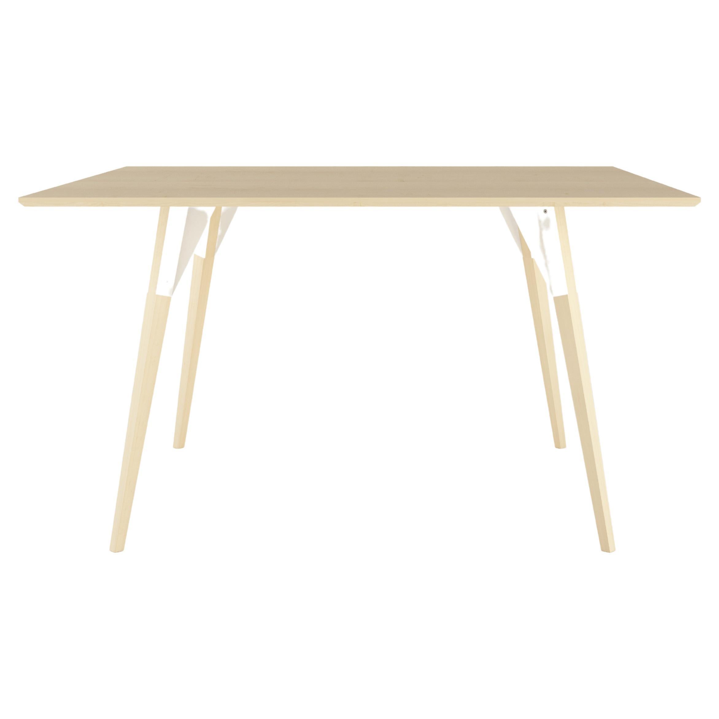 Clarke Industrial Rectangular Table Maple White For Sale