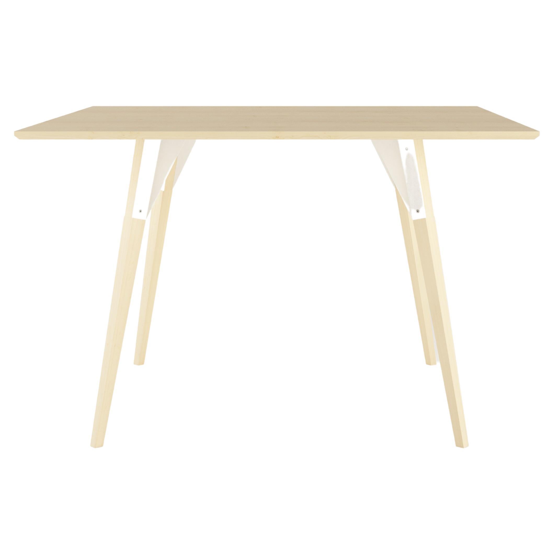 Clarke Industrial Rectangular Table Maple White
