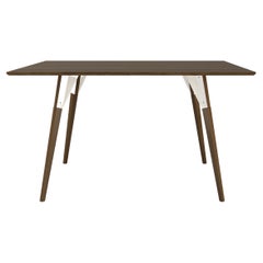 Clarke Industrial Rectangular Table Walnut White