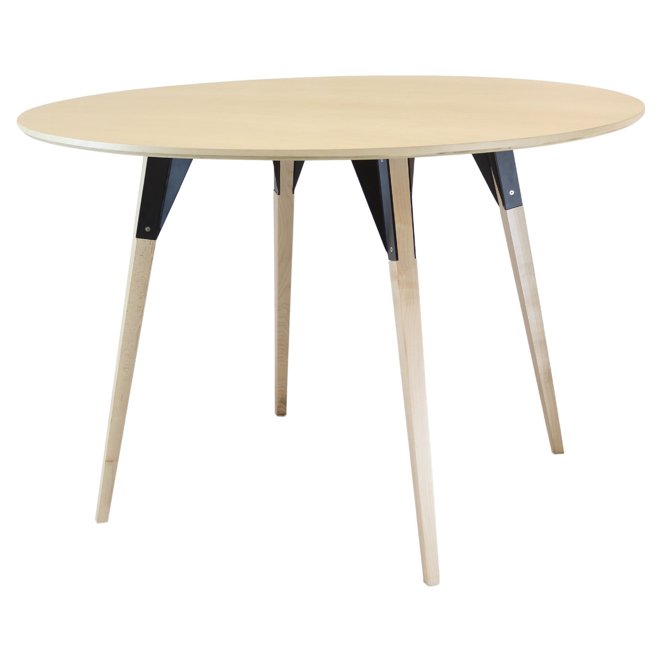 Clarke Industrial Round Table Maple Black