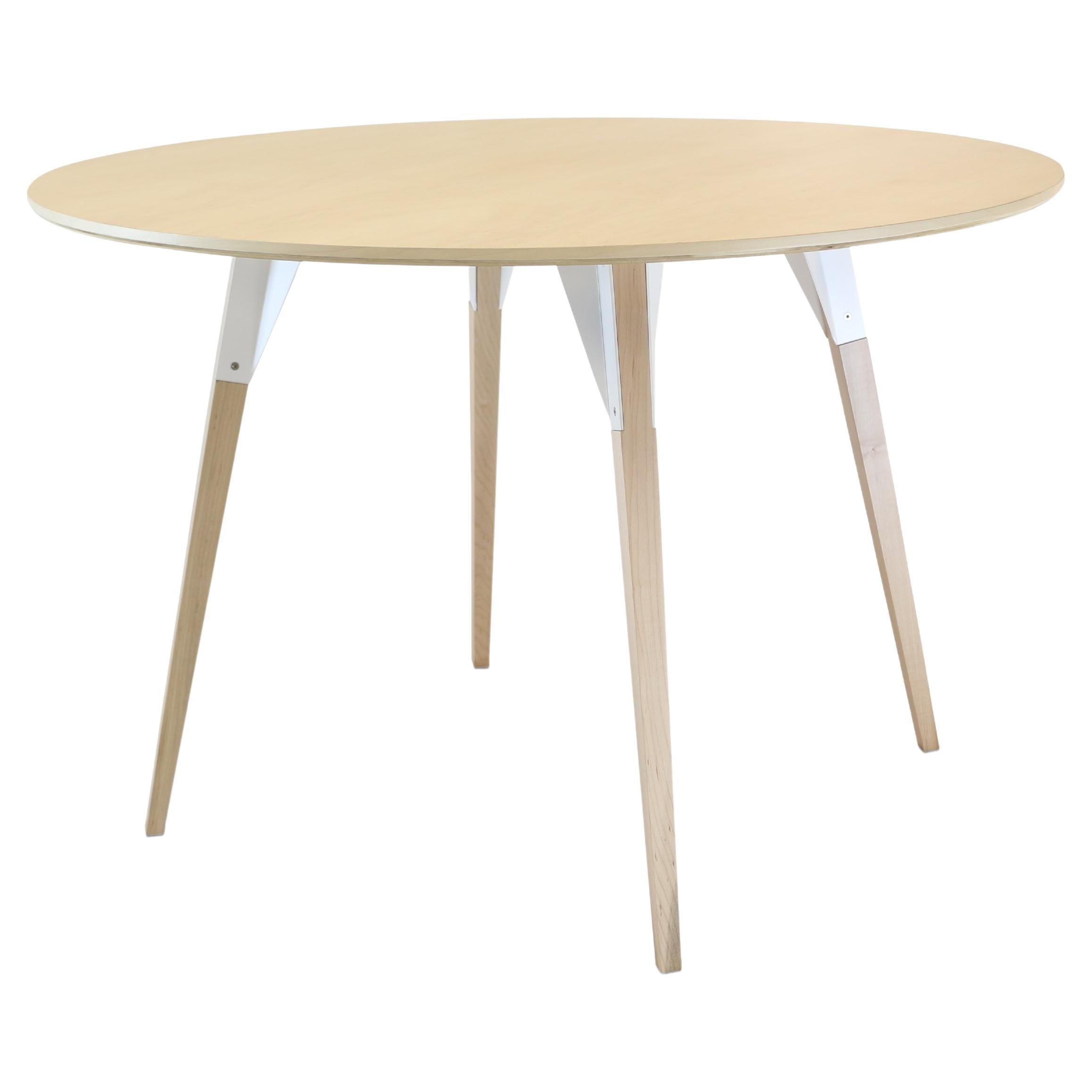 Clarke Industrial Round Table Maple White For Sale