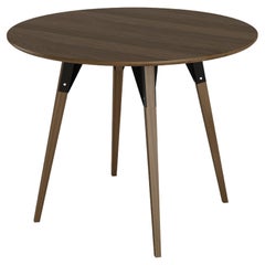 Clarke Industrial Round Table Walnut Black