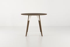 Clarke Industrial Round Table Walnut White
