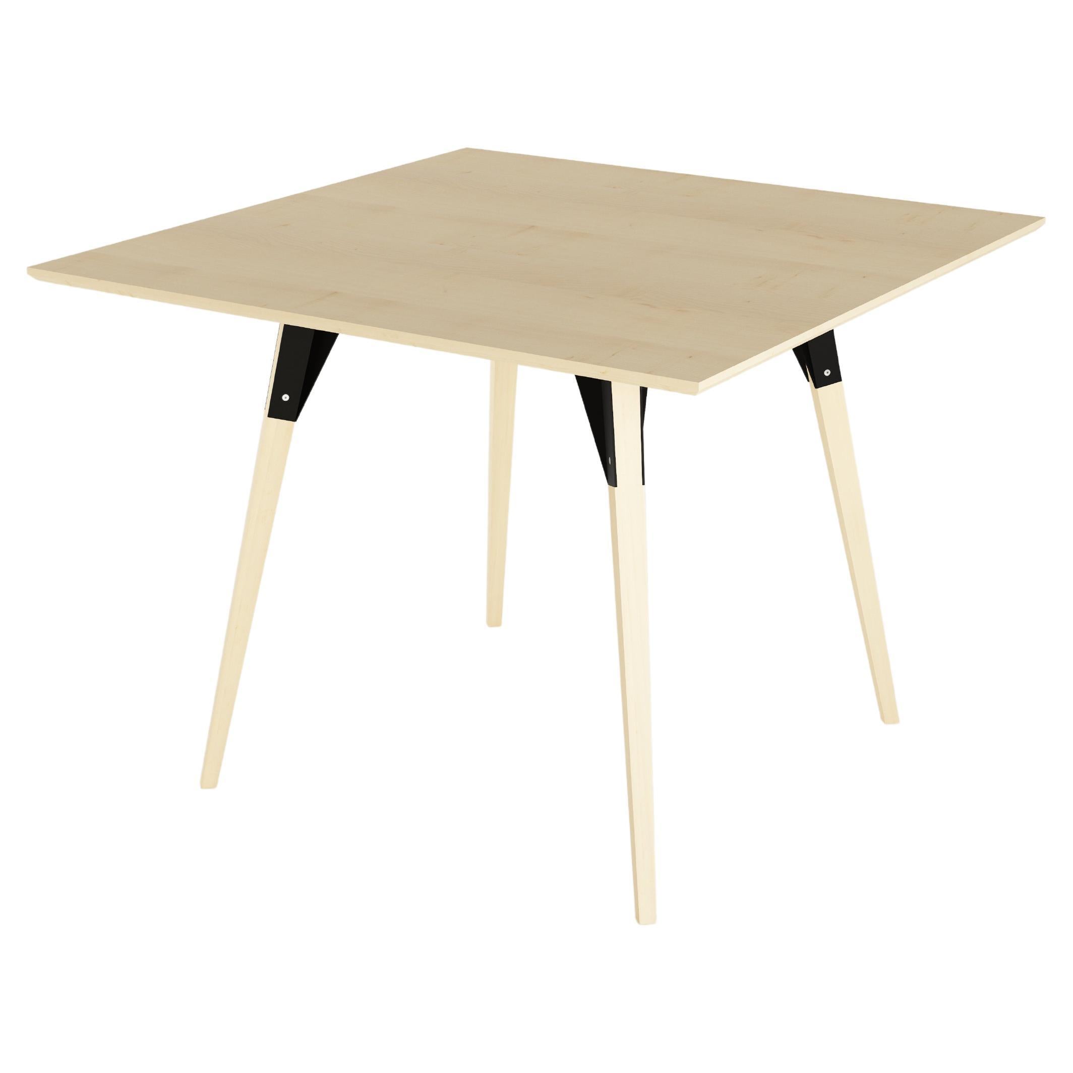 Clarke Industrial Square Table Maple Black For Sale