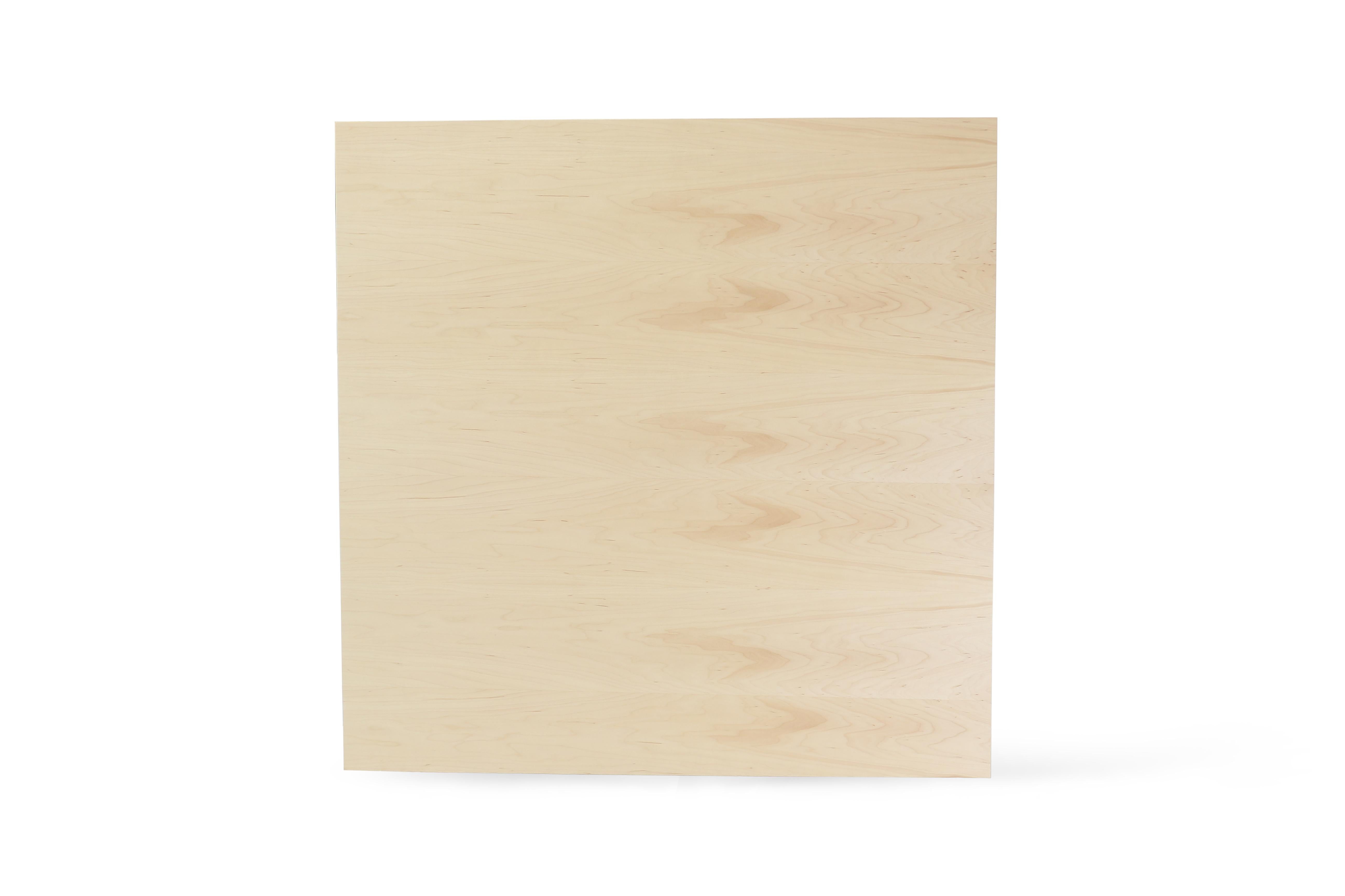 Minimaliste Table carrée industrielle Clarke en érable blanc en vente